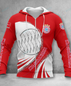 Bayern München Hoodie Zip Herren | FCB Kapuzenjacke mit Reißverschluss VITA416