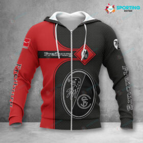 SC Freiburg Hoodie Zip Herren | SCF Kapuzenjacke mit Reißverschluss VITC3111