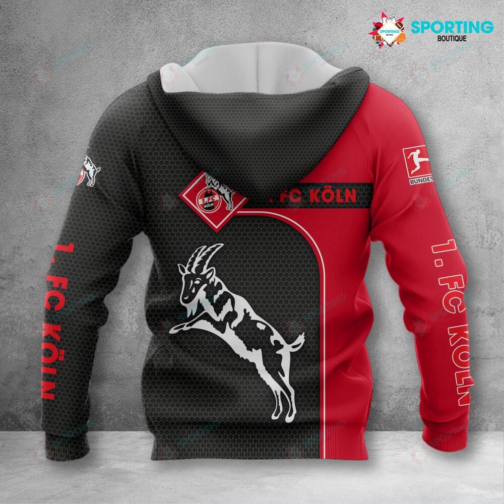 1. FC Köln Hoodie Zip Herren | Effzeh Kapuzenjacke mit Reißverschluss VITC3100 – Bild 2
