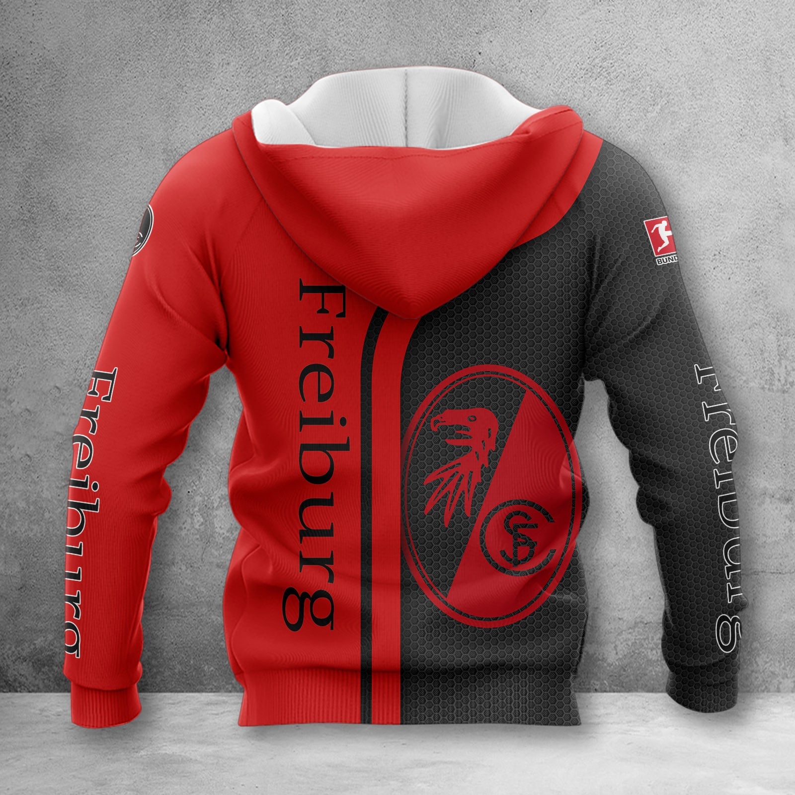 SC Freiburg Hoodie Zip Herren | SCF Kapuzenjacke mit Reißverschluss WINA2510 – Bild 2