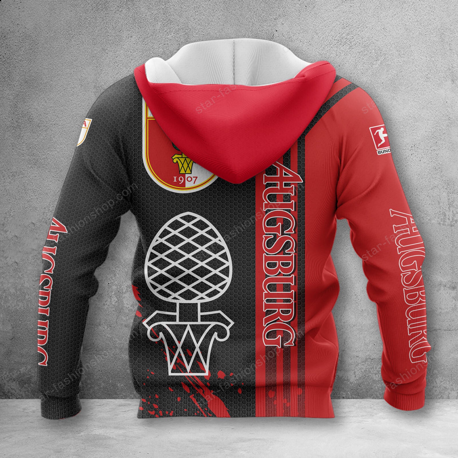 FC Augsburg Hoodie Herren | FCA Kapuzenpullover WINA2747 – Bild 2