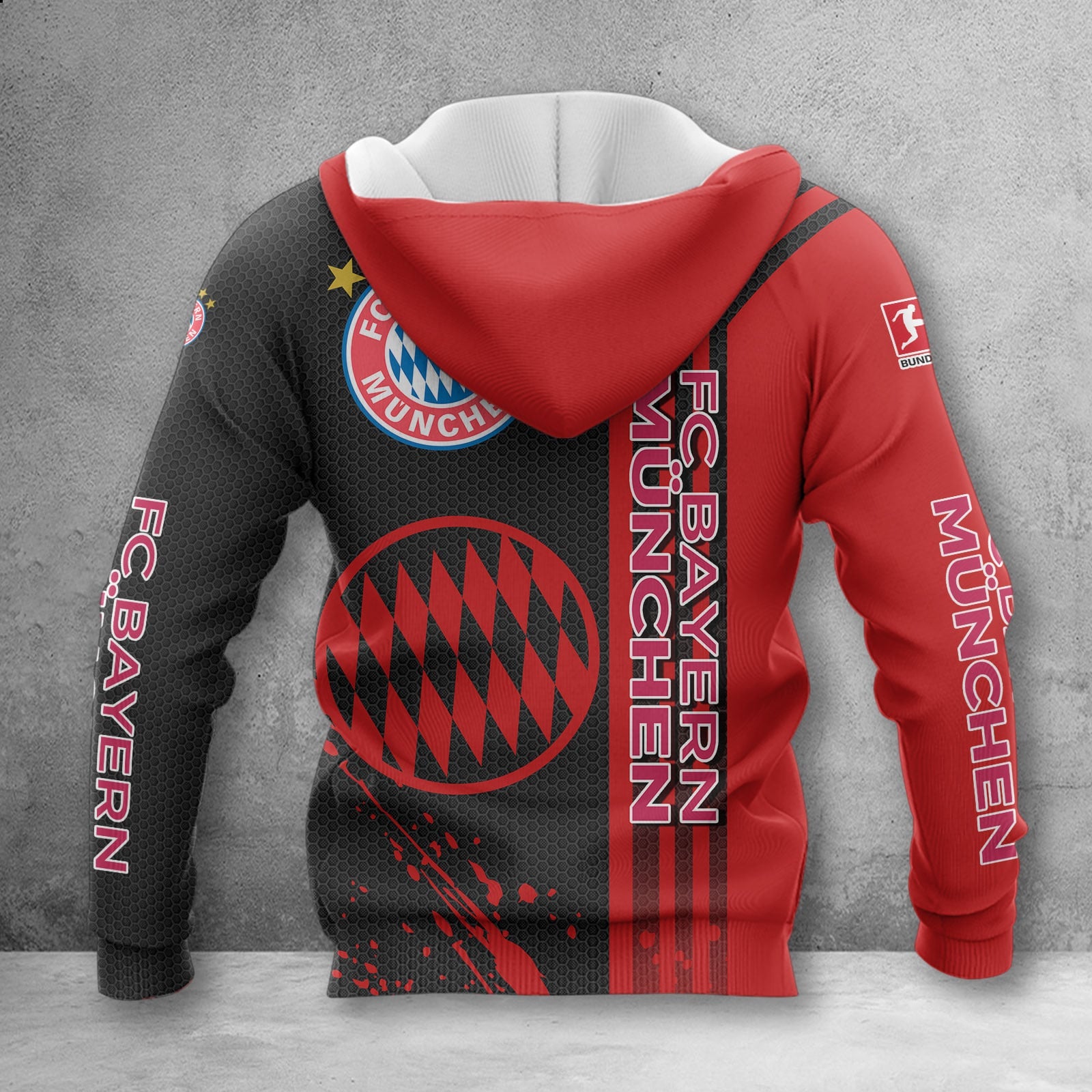 Bayern München Hoodie Herren | FCB Kapuzenpullover WINA2748 – Bild 2