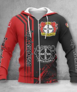 Bayer 04 Leverkusen Hoodie Zip Herren | B04 Kapuzenjacke mit Reißverschluss WINA2743