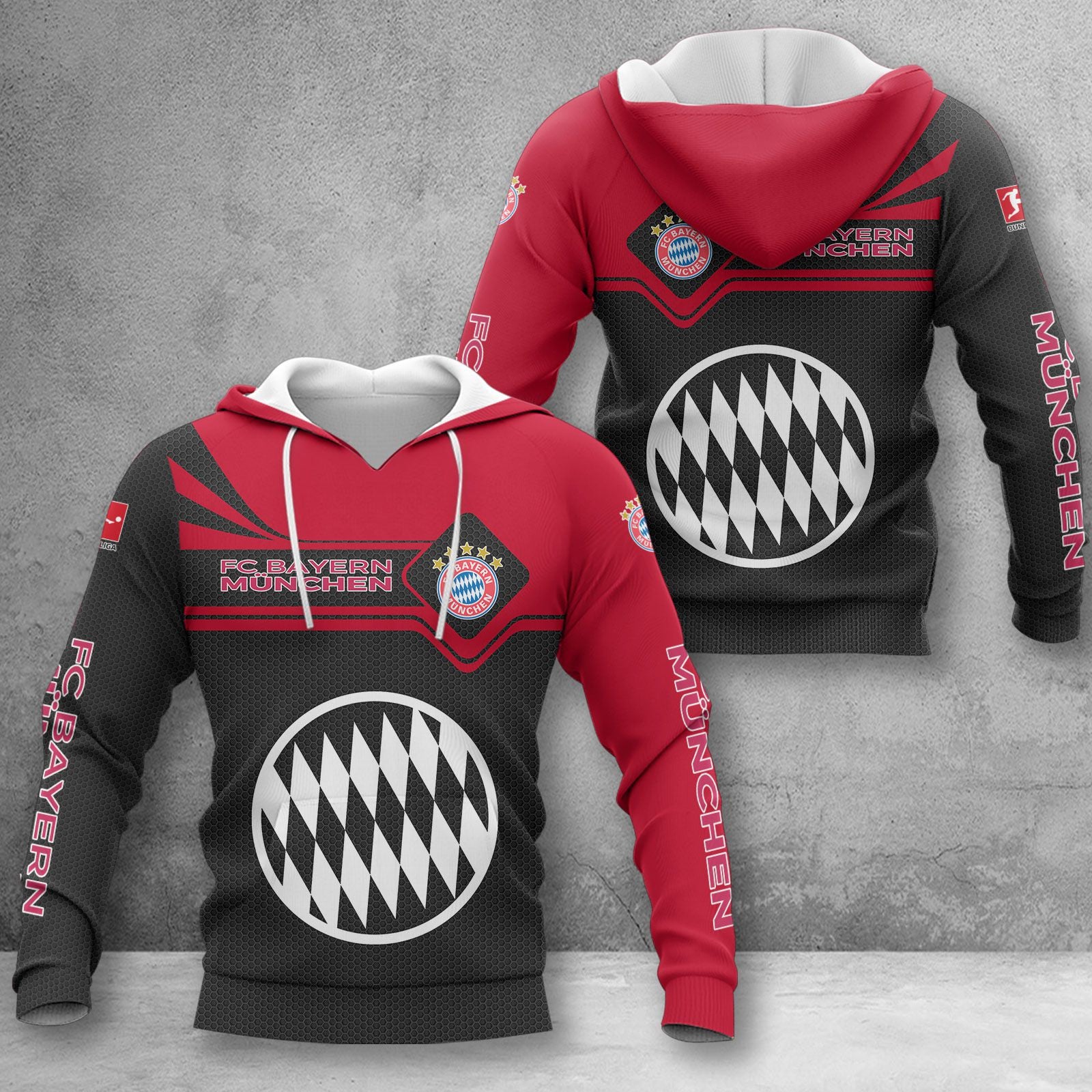 Bayern München Hoodie Herren | FCB Kapuzenpullover WINA3161