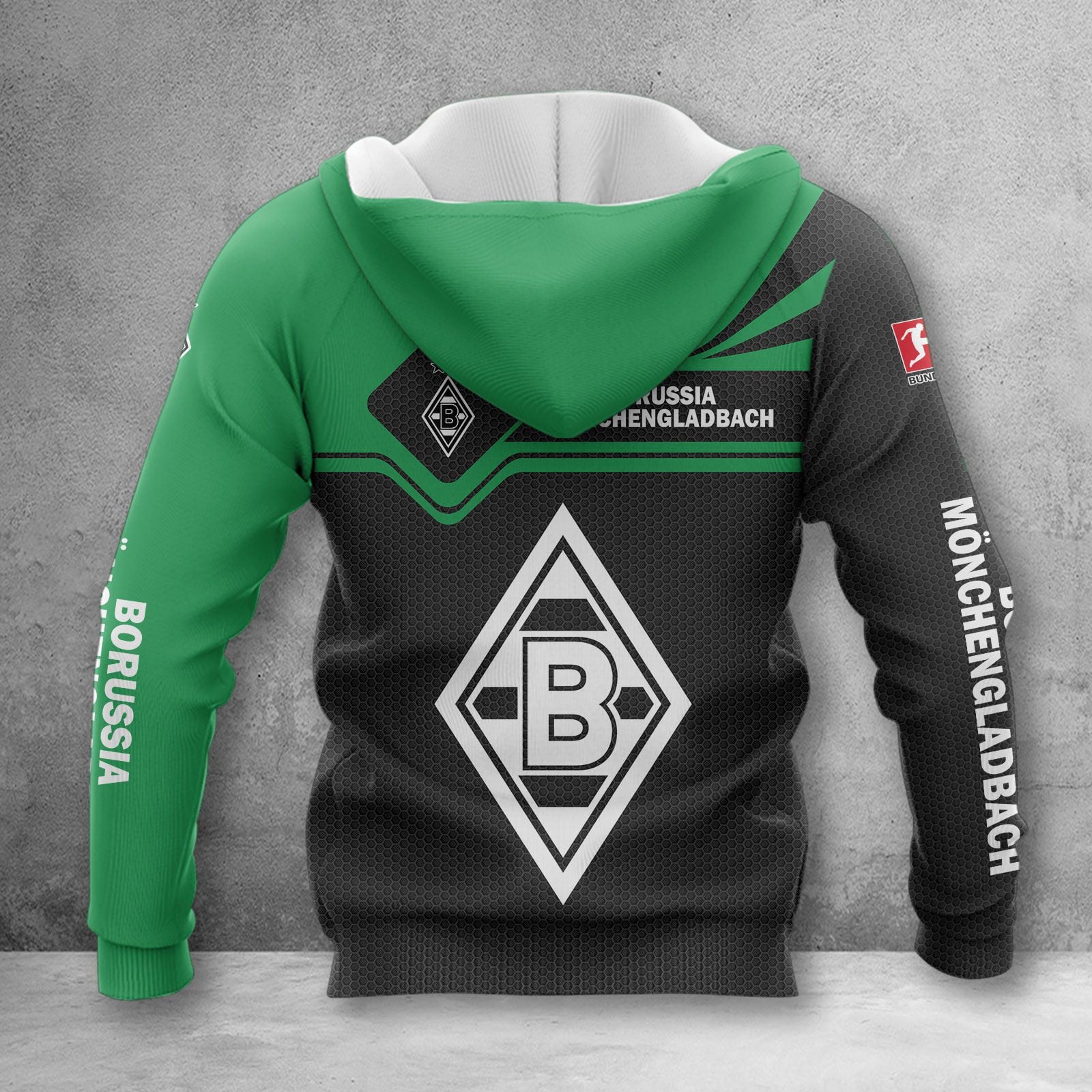 Borussia Mönchengladbach Hoodie Zip Herren | BMG Kapuzenjacke mit Reißverschluss WINA3158 – Bild 2