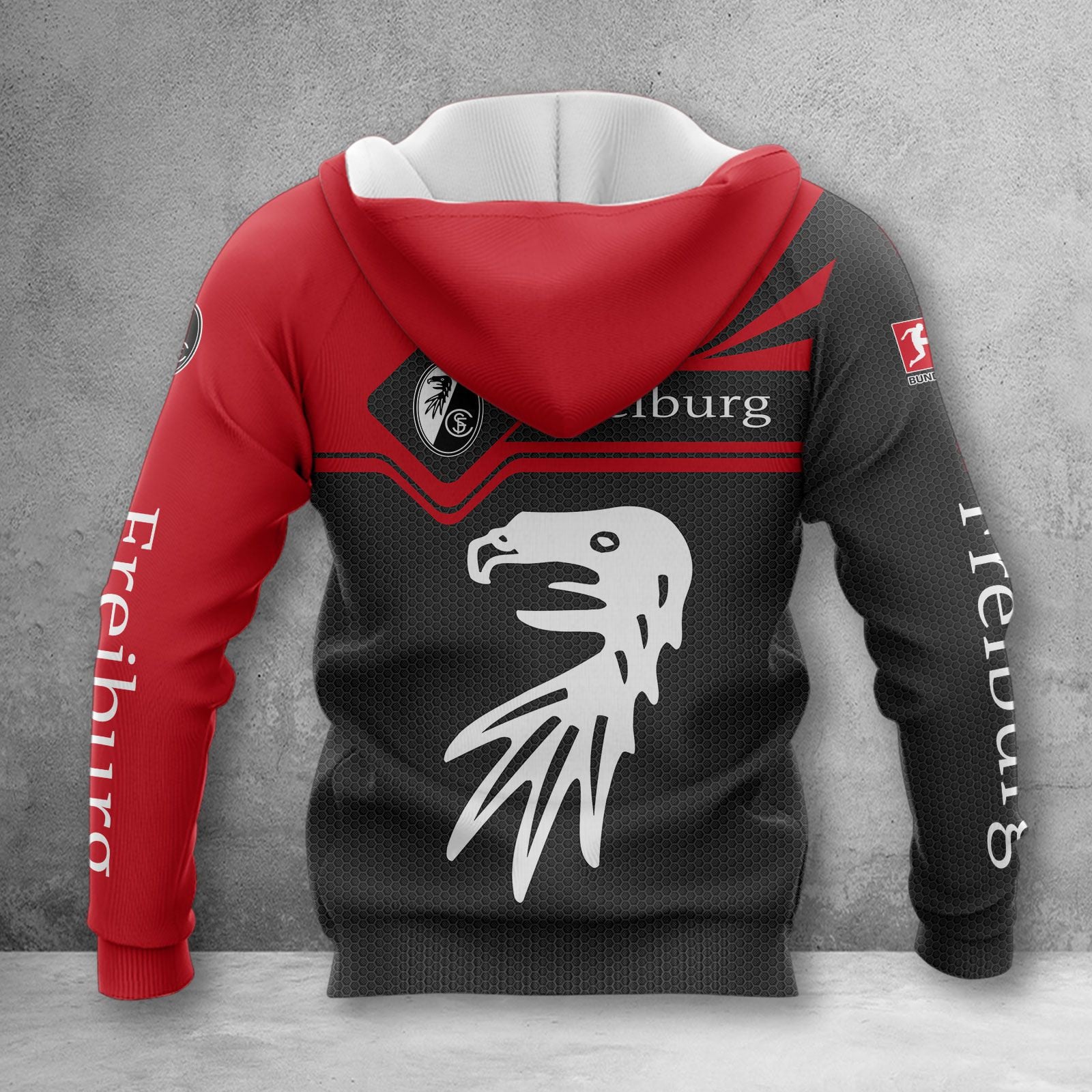 SC Freiburg Hoodie Zip Herren | SCF Kapuzenjacke mit Reißverschluss WINA3164 – Bild 2