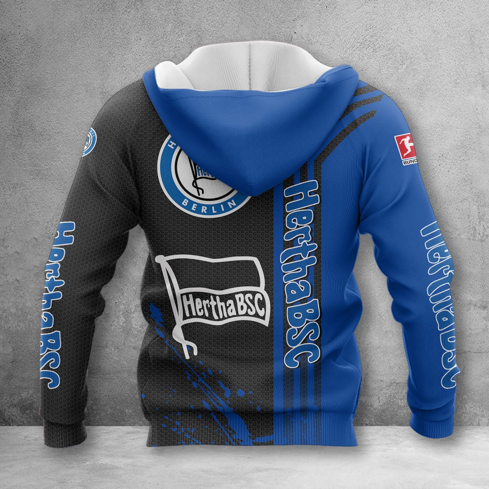 Hertha BSC Hoodie Zip Herren | Hertha Kapuzenjacke mit Reißverschluss WINA3220 – Bild 2