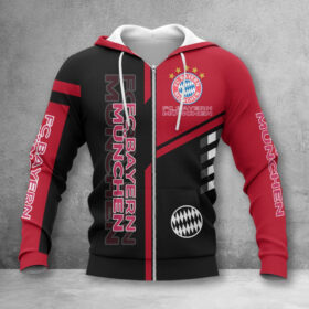 Bayern München Hoodie Zip Herren | FCB Kapuzenjacke mit Reißverschluss WINA3530