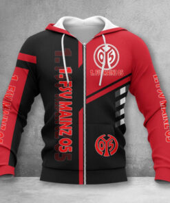 1. FSV Mainz 05 Hoodie Zip Herren | Mainz 05 Kapuzenjacke mit Reißverschluss WINA3468