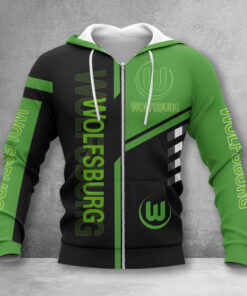 VfL Wolfsburg Hoodie Zip Herren | WOB Kapuzenjacke mit Reißverschluss WINA3539