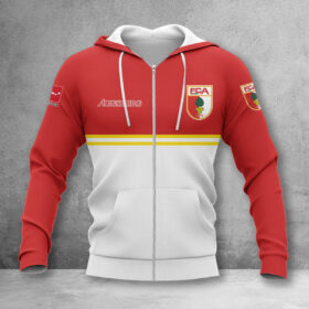 FC Augsburg Hoodie Zip Herren | FCA Kapuzenjacke mit Reißverschluss WINA11839