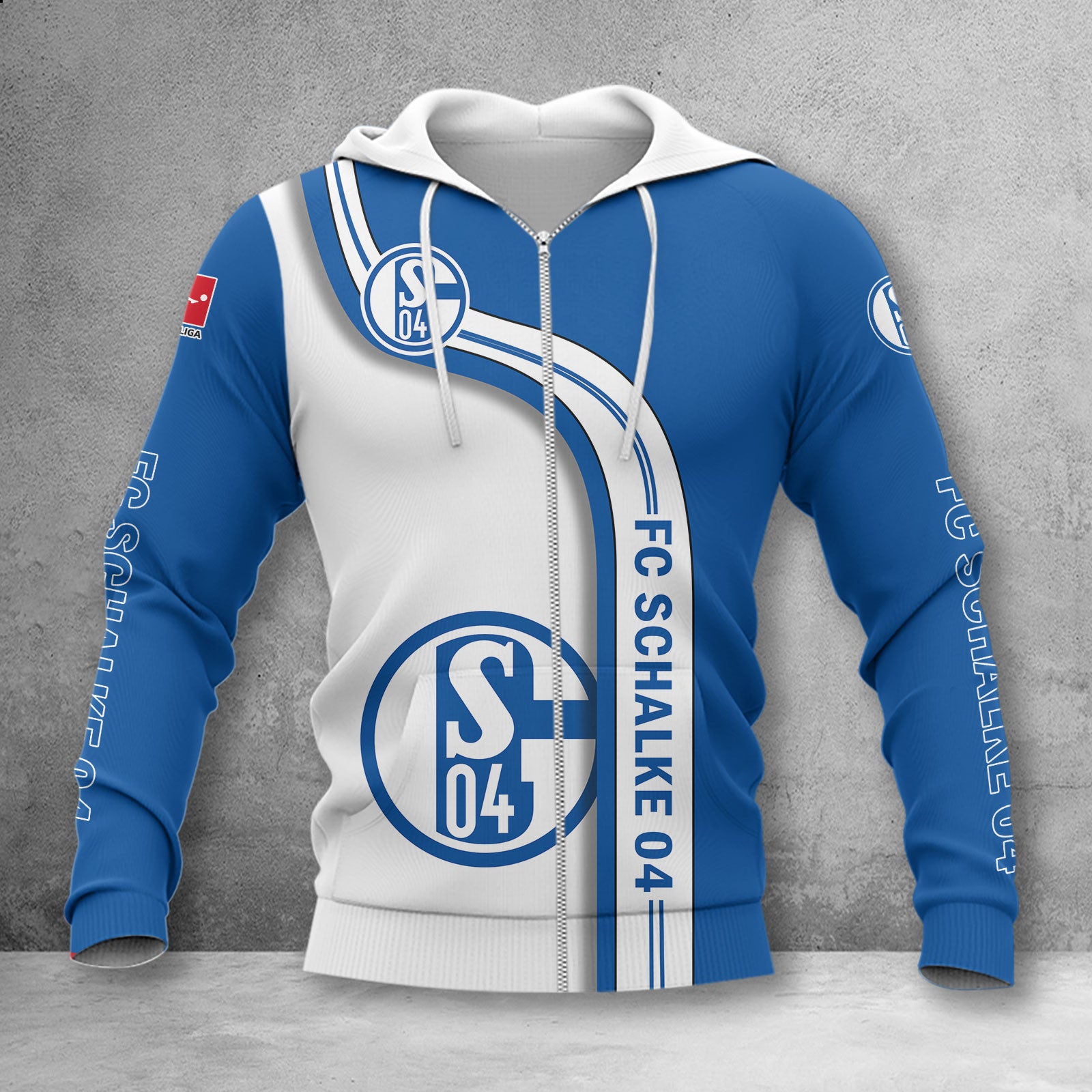Schalke 04 Hoodie Zip Herren | S04 Kapuzenjacke mit Reißverschluss WINA2808