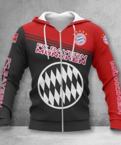 Bayern München Hoodie Zip Herren | FCB Kapuzenjacke mit Reißverschluss WINA2916