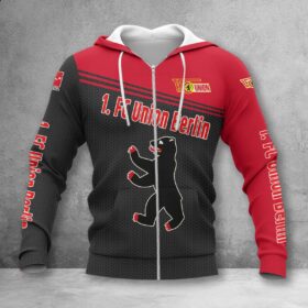 Union Berlin Hoodie Zip Herren | FCU Kapuzenjacke mit Reißverschluss WINA2922