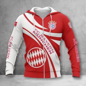 Bayern München Hoodie Zip Herren | FCB Kapuzenjacke mit Reißverschluss WINA2451