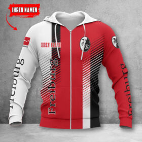 SC Freiburg Hoodie Zip Herren | SCF Kapuzenjacke mit Reißverschluss WINA10728