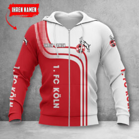 1. FC Köln Hoodie Zip Herren | Effzeh Kapuzenjacke mit Reißverschluss WINA60118