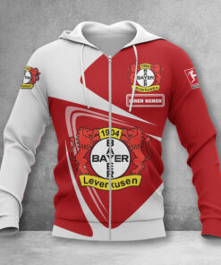 Bayer 04 Leverkusen Hoodie Zip Herren | B04 Kapuzenjacke mit Reißverschluss WINA17706