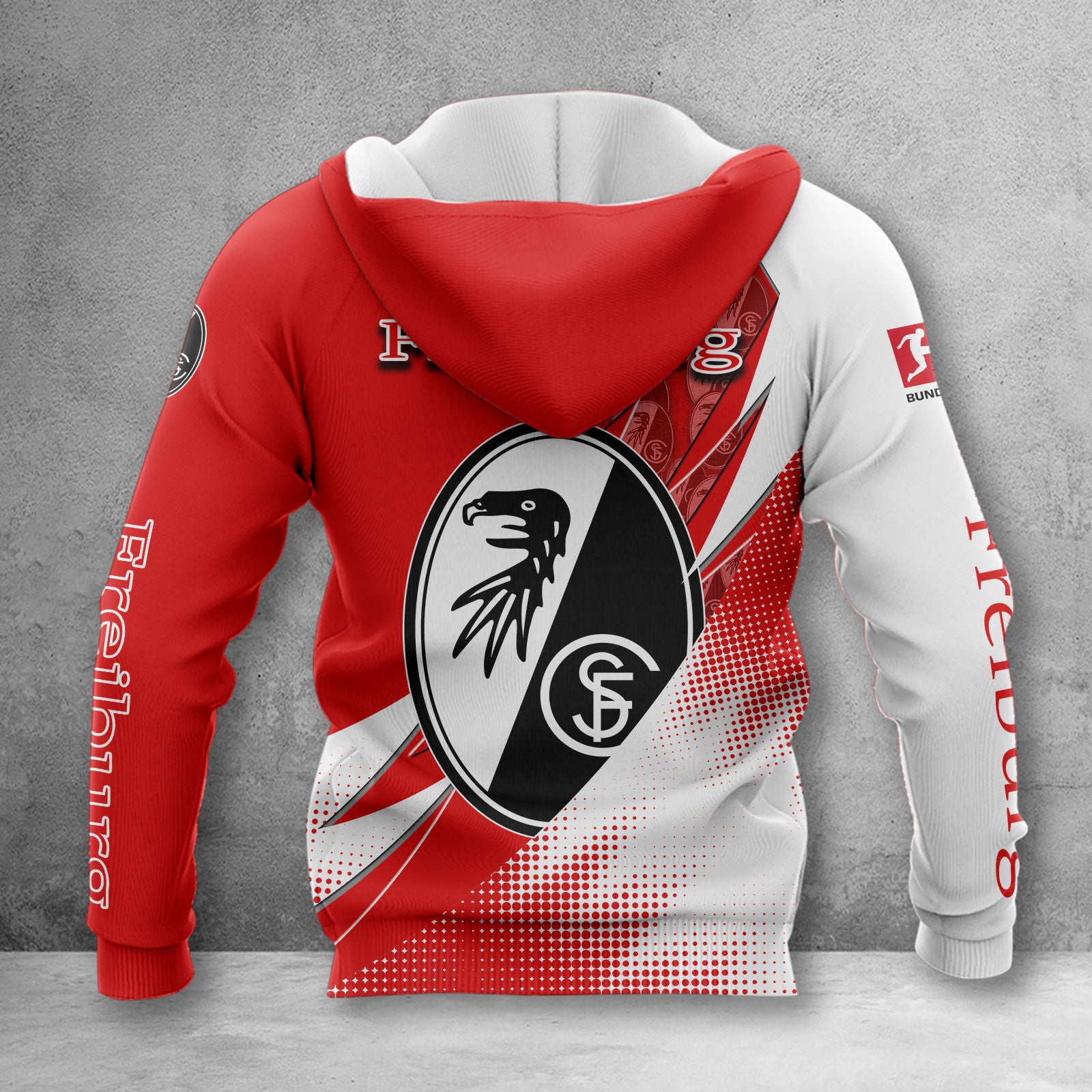 SC Freiburg Hoodie Zip Herren | SCF Kapuzenjacke mit Reißverschluss WINA23164 – Bild 2