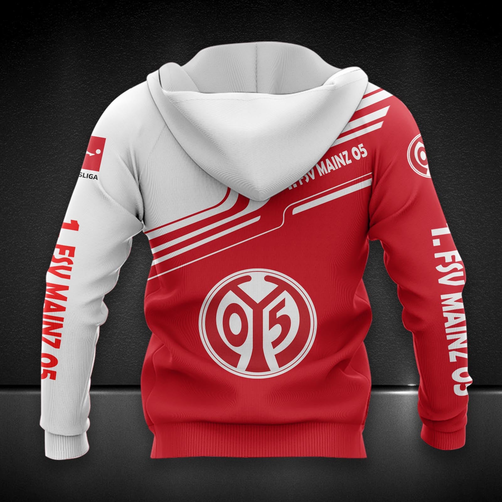1. FSV Mainz 05 Hoodie Zip Herren | Mainz 05 Kapuzenjacke mit Reißverschluss DDQQA80213 – Bild 2