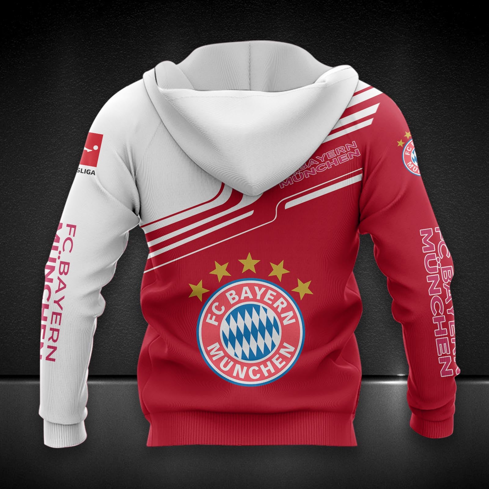 Bayern München Hoodie Herren | FCB Kapuzenpullover DDQQA80219 – Bild 2
