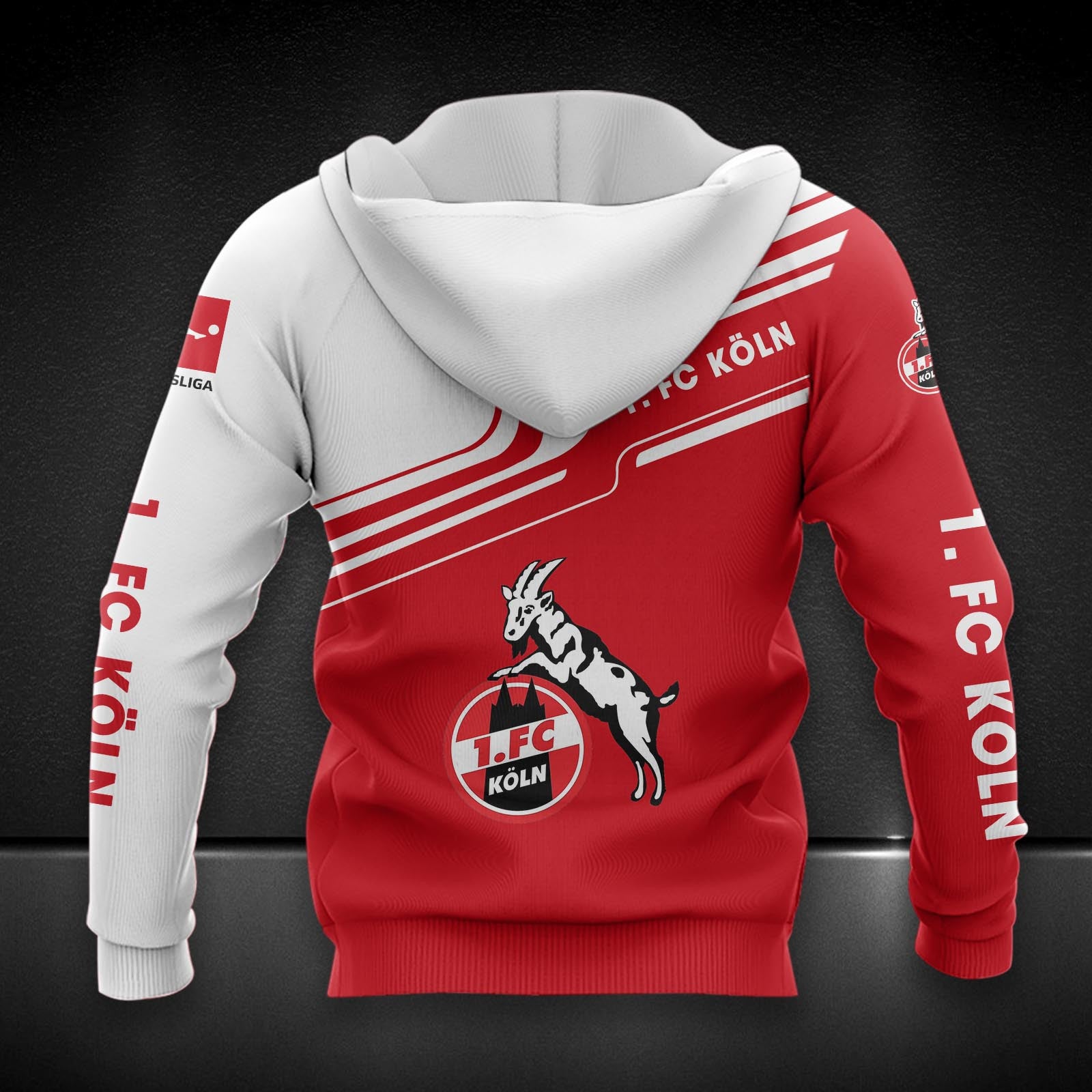 1. FC Köln Hoodie Herren | Effzeh Kapuzenpullover DDQQA80212 – Bild 2