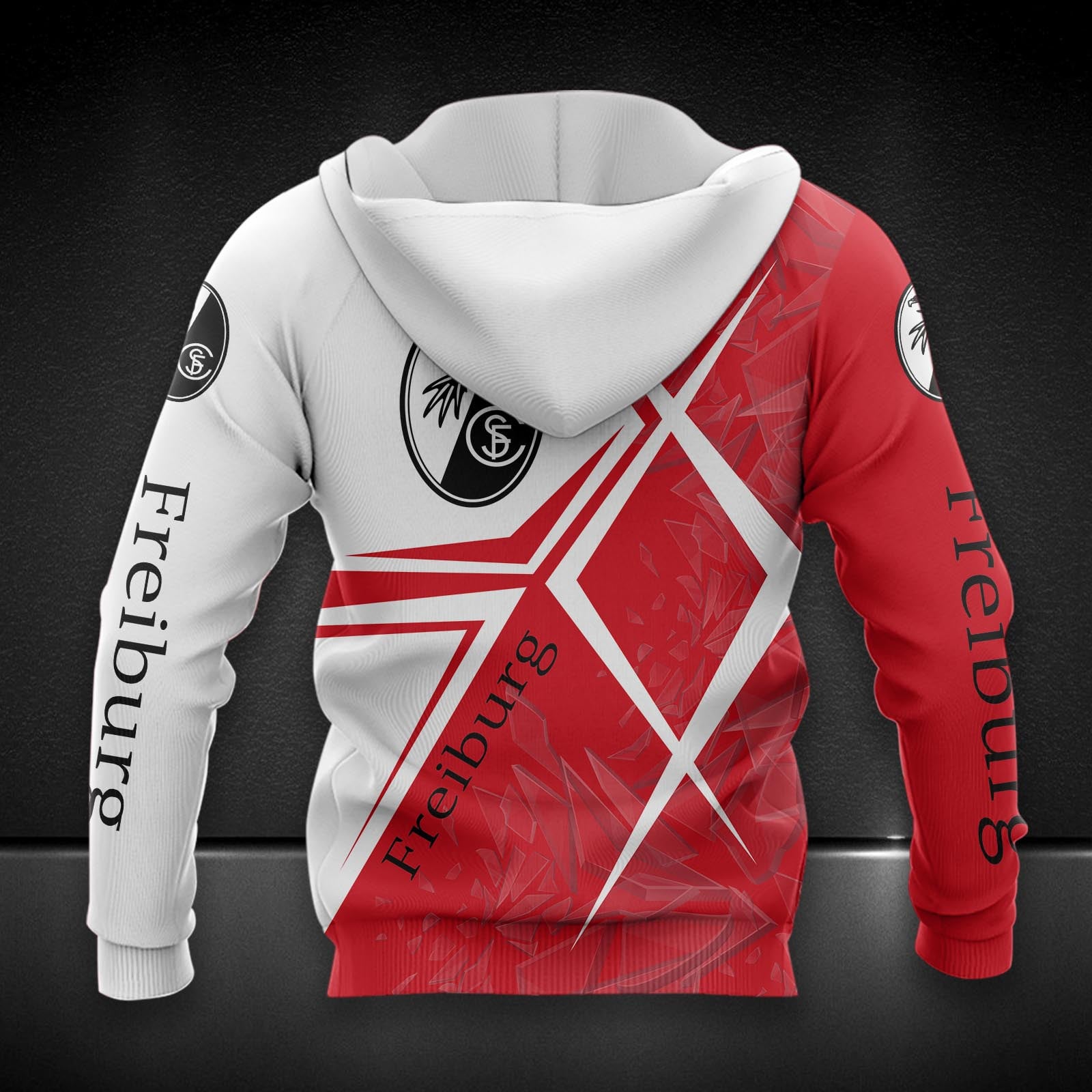 SC Freiburg Hoodie Zip Herren | SCF Kapuzenjacke mit Reißverschluss DDQQA90222 – Bild 2
