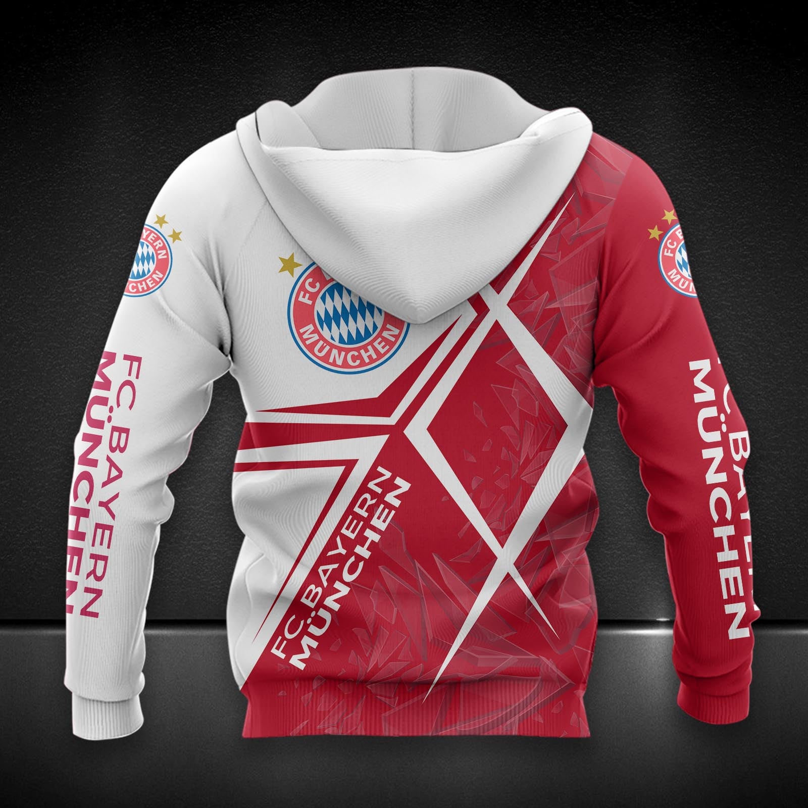 Bayern München Hoodie Zip Herren | FCB Kapuzenjacke mit Reißverschluss DDQQA90219 – Bild 2
