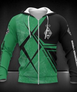 Borussia Mönchengladbach Hoodie Zip Herren | BMG Kapuzenjacke mit Reißverschluss DDQQA90216