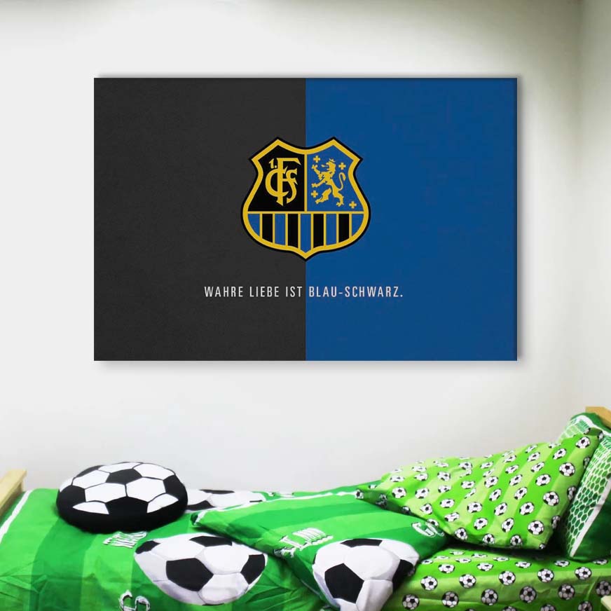 1. FC Saarbrücken Blau-Schwarzer Hintergrund Leinwandbilder – Bild 4
