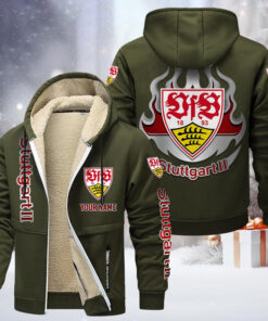 VfB Stuttgart II Gefütterte Kapuzenjacke - VFB Samt Zip-Hoodie (Ver.3)