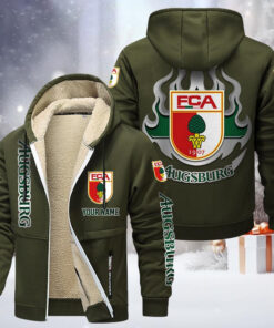 FC Augsburg Gefütterte Kapuzenjacke - FCA Samt Zip-Hoodie