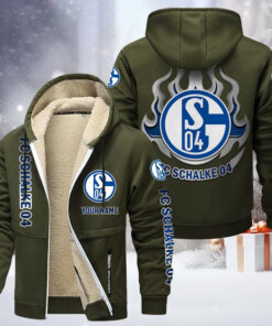 FC Schalke 04 Gefütterte Kapuzenjacke - S04 Samt Zip-Hoodie