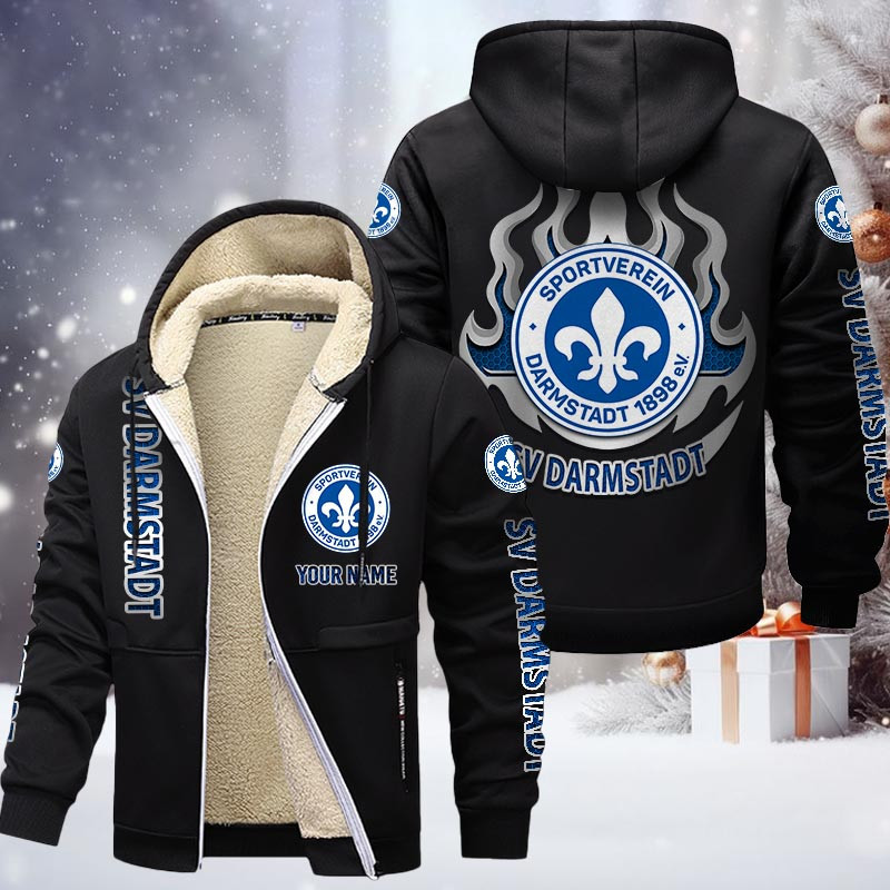 Darmstadt 98 Gefütterte Kapuzenjacke - D98 Samt Zip-Hoodie – Bild 3