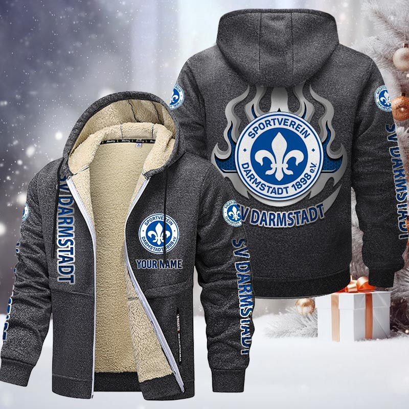 Darmstadt 98 Gefütterte Kapuzenjacke - D98 Samt Zip-Hoodie – Bild 5
