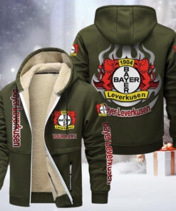Bayer 04 Leverkusen Gefütterte Kapuzenjacke - B04 Samt Zip-Hoodie