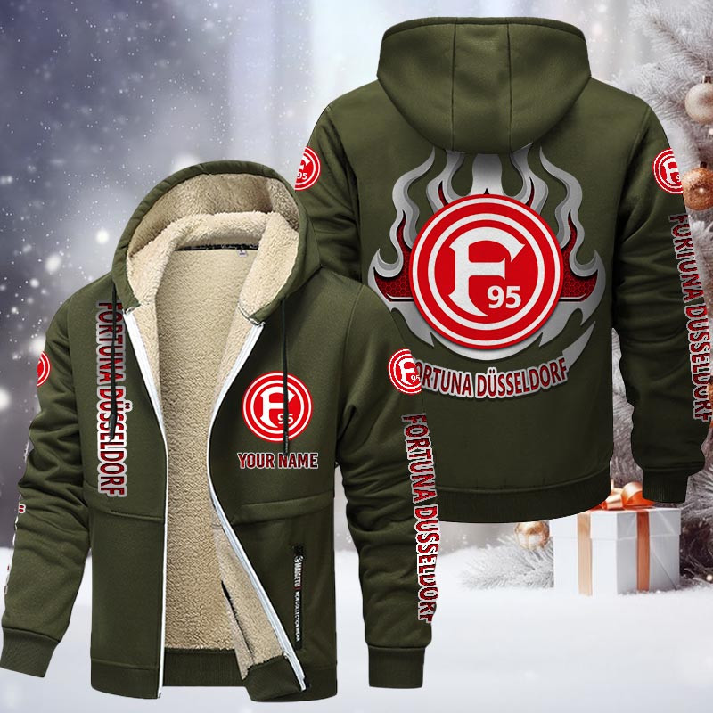 Fortuna Dusseldorf Gefütterte Kapuzenjacke - F95 Samt Zip-Hoodie