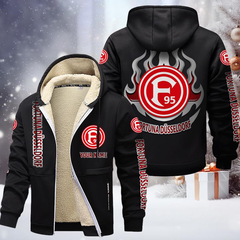 Fortuna Dusseldorf Gefütterte Kapuzenjacke - F95 Samt Zip-Hoodie – Bild 3