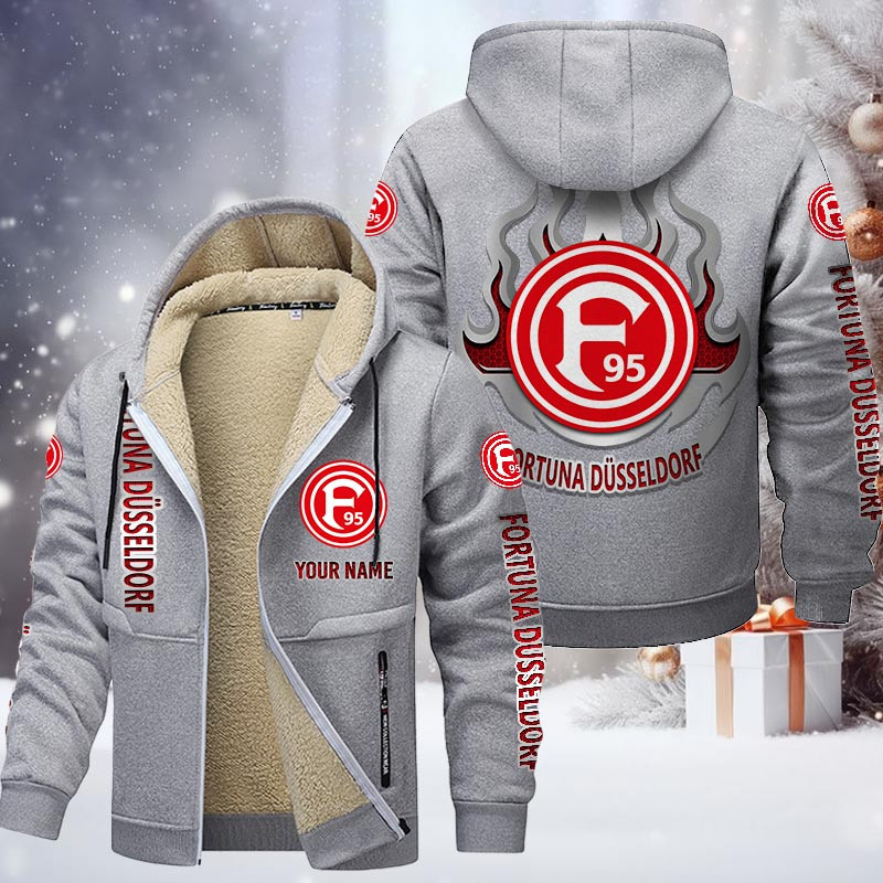 Fortuna Dusseldorf Gefütterte Kapuzenjacke - F95 Samt Zip-Hoodie – Bild 6