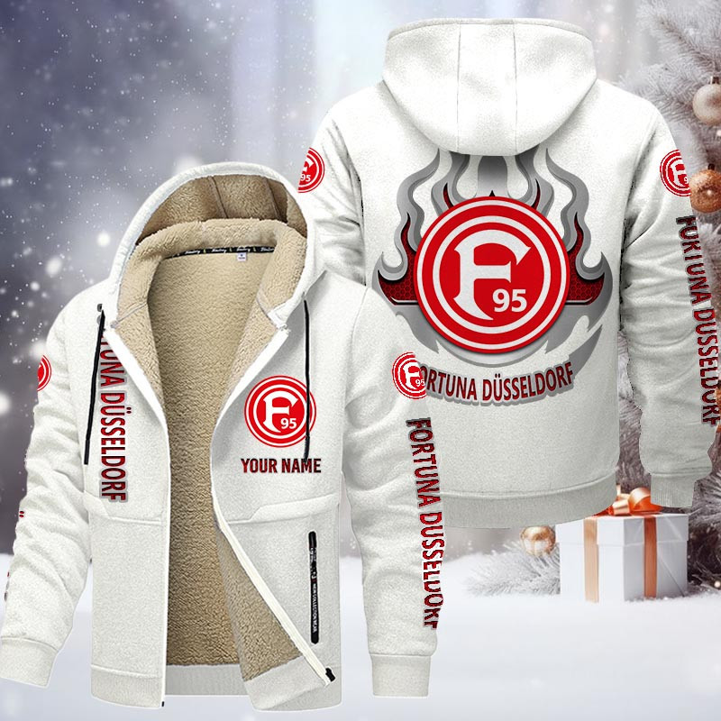 Fortuna Dusseldorf Gefütterte Kapuzenjacke - F95 Samt Zip-Hoodie – Bild 9