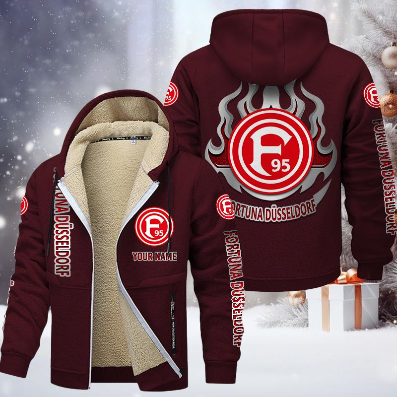 Fortuna Dusseldorf Gefütterte Kapuzenjacke - F95 Samt Zip-Hoodie – Bild 10