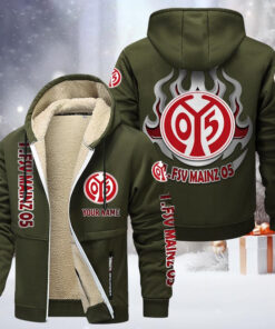 1. FSV Mainz 05 Gefütterte Kapuzenjacke - M05 Samt Zip-Hoodie (Ver.2)