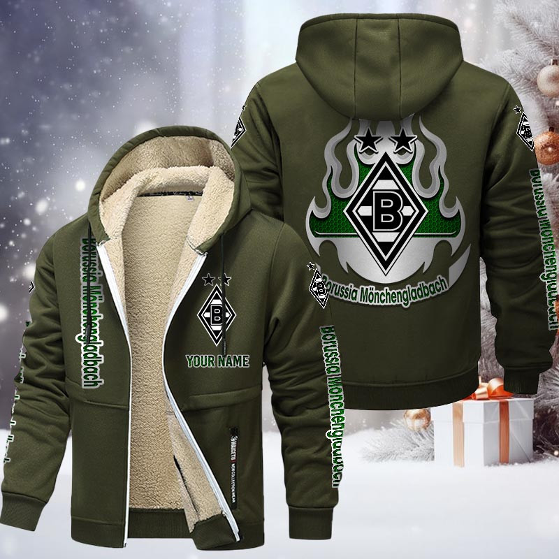 Borussia Monchengladbach Gefütterte Kapuzenjacke - BMG Samt Zip-Hoodie