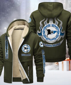 Arminia Bielefeld Gefütterte Kapuzenjacke - DSC Samt Zip-Hoodie