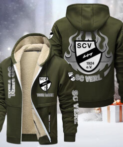 SC Verl Gefütterte Kapuzenjacke - SCV Samt Zip-Hoodie
